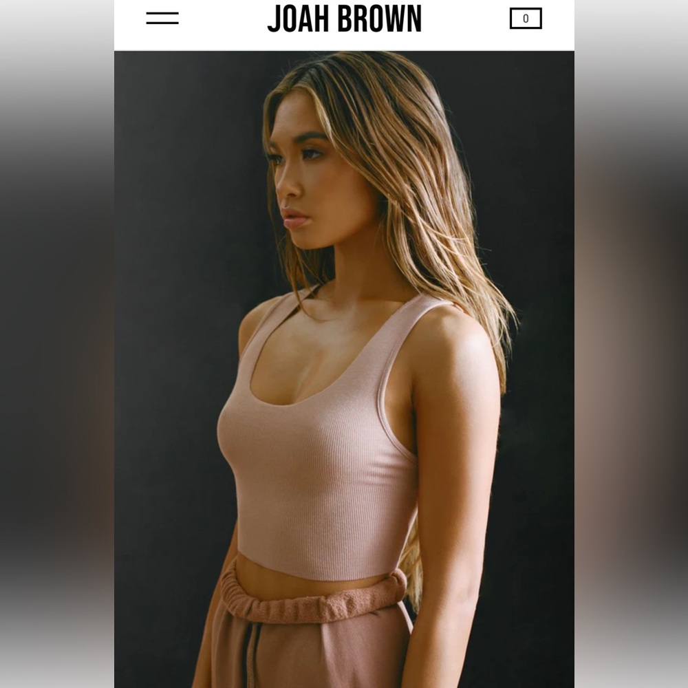 Joah Brown Raw Edge Crop Tank